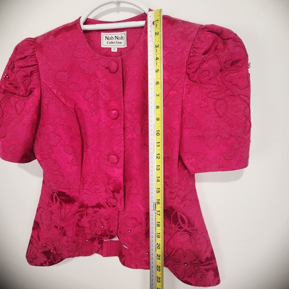 Nah Nah Women's Vintage Pink Short Sleeve Jacket Size 10 - Picture 7 of 9